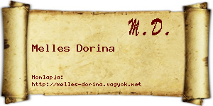 Melles Dorina névjegykártya